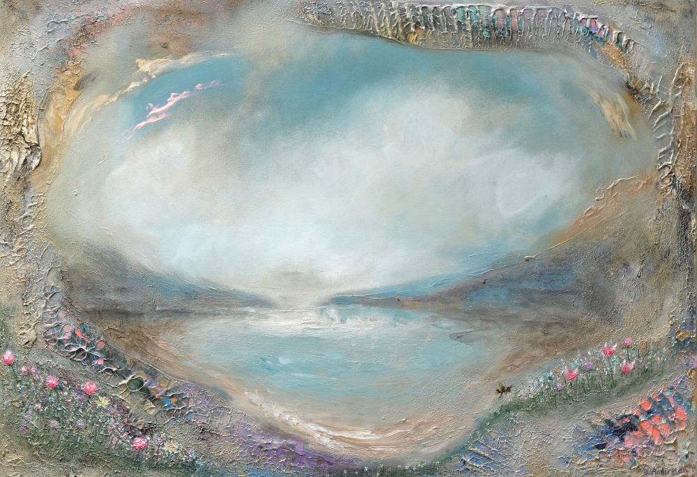 This is where the life begins — taideprintti 50x70cm, semiabstrakti, Sanna Andersson