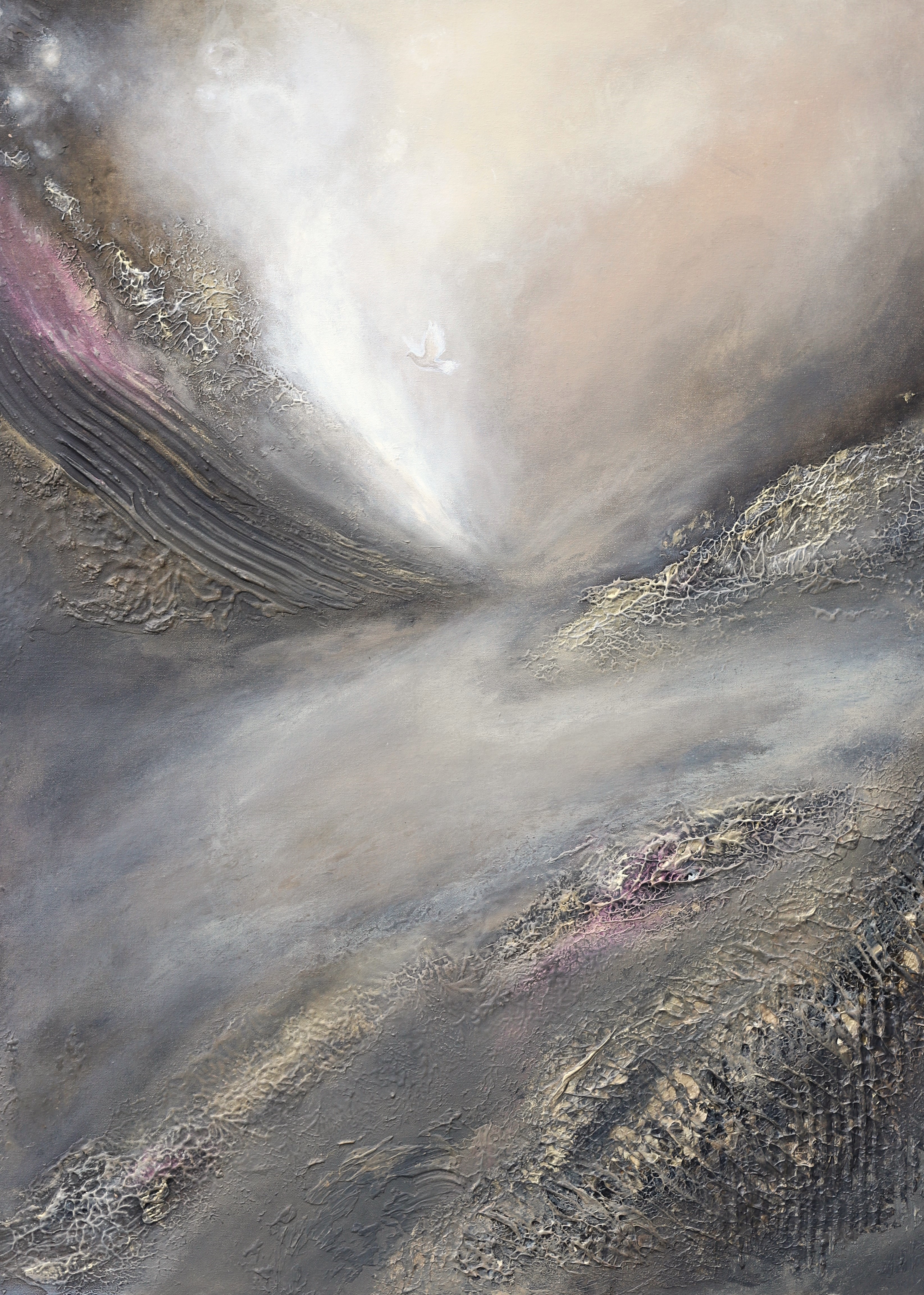 Through the dark times — taideprintti 70x100cm, semiabstrakti, Sanna Andersson